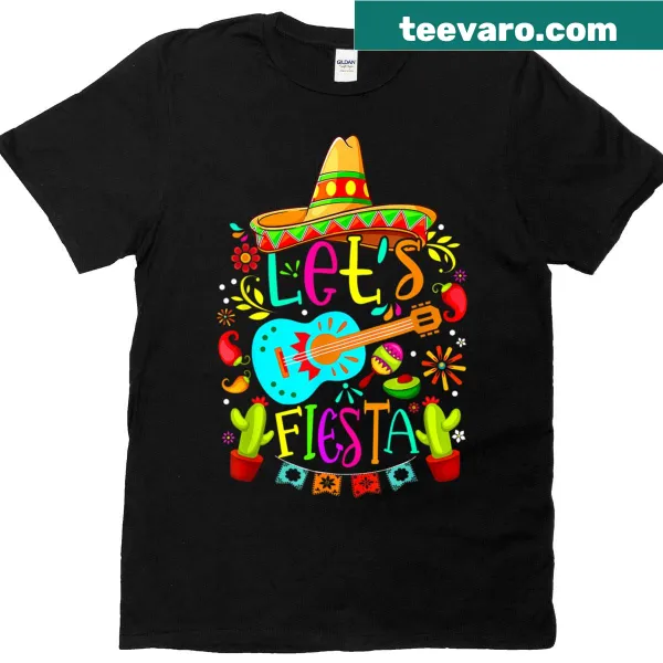 T-shirt with a festive Cinco de Mayo guitar and cactus graphic
