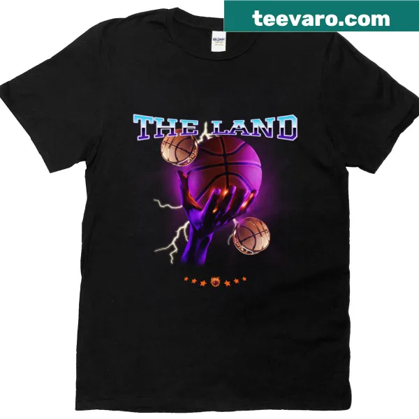 Cleveland basketball themed t-shirt with fiery graphic