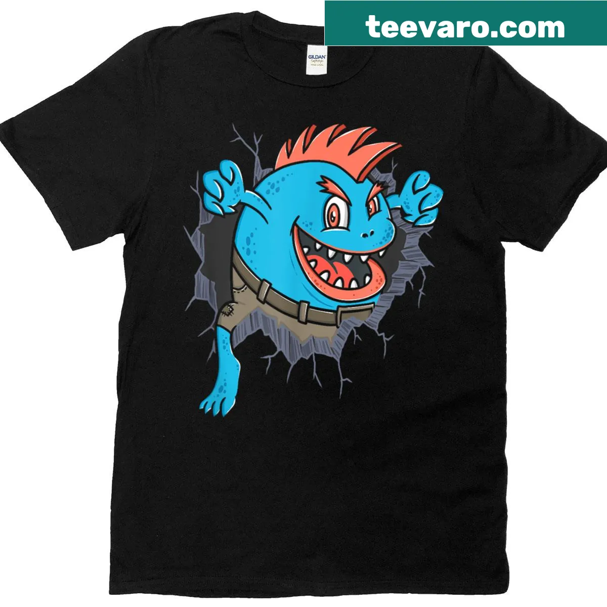 Cute cartoon monster T-shirt for Halloween — on a men's t-shirt