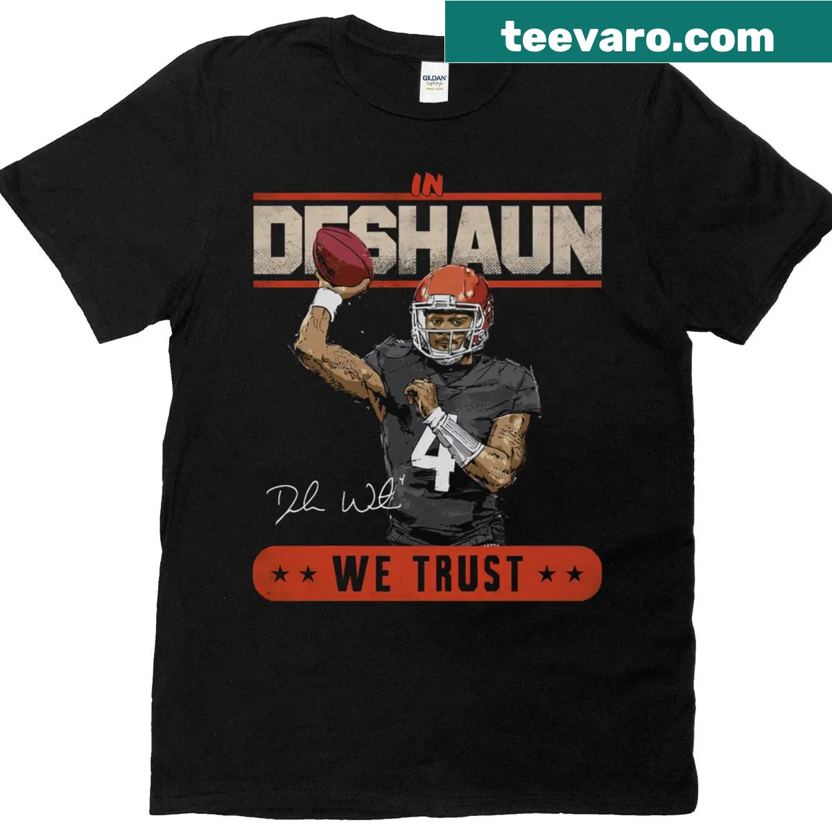 Cleveland Trust T-shirt featuring Deshaun Watson's name — on a men's t-shirt