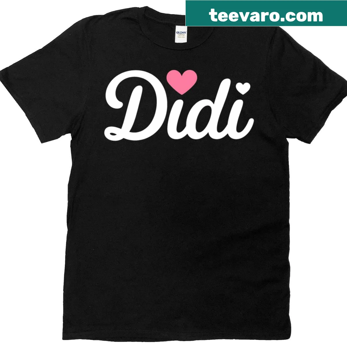 Cute T-shirt for Didi with pink heart design — on a men's t-shirt