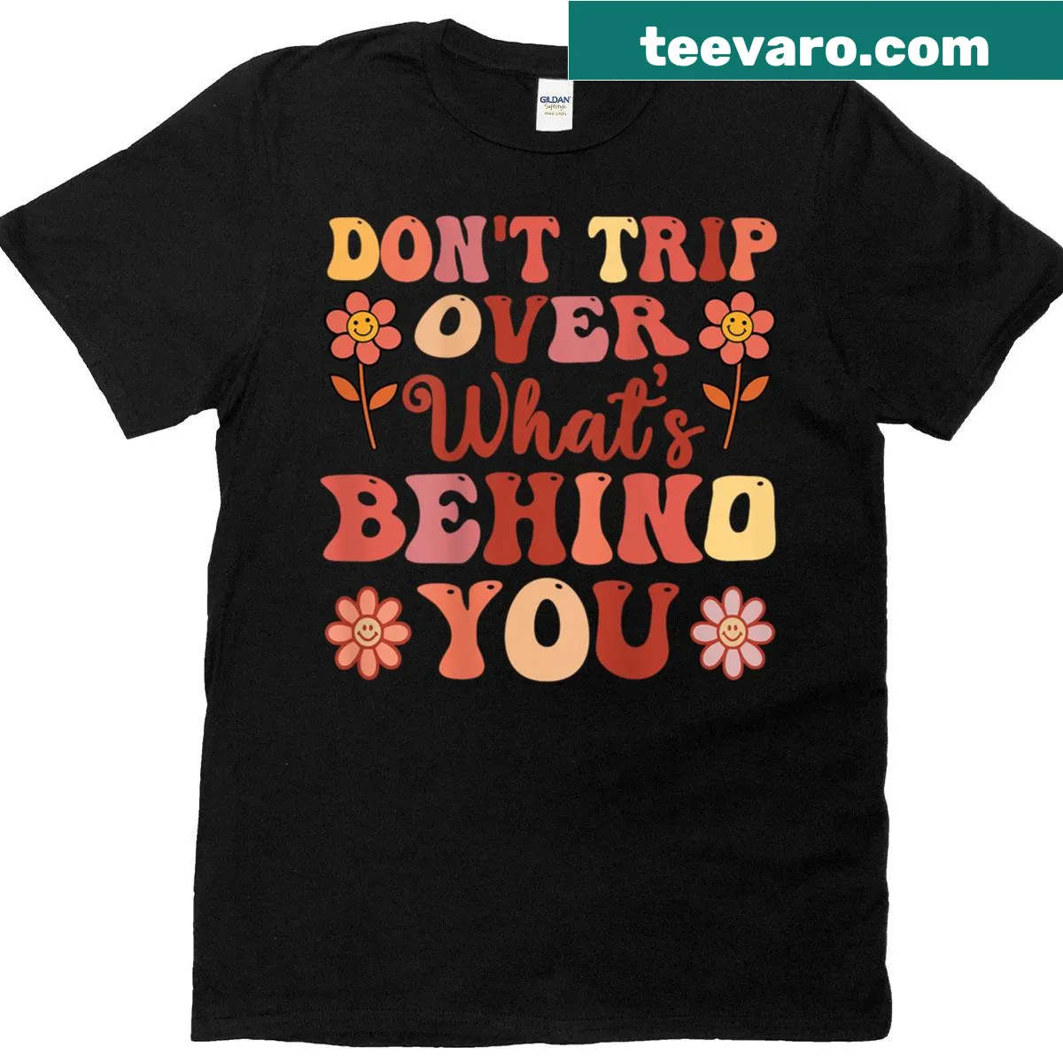 Retro T-shirt with a positive quote about moving forward — on a men's t-shirt