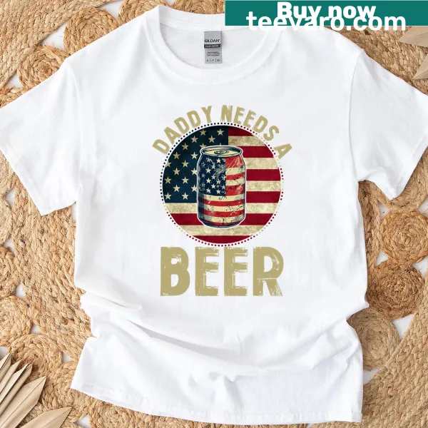 Funny Drinking Dad T-shirt with humorous beer-themed text