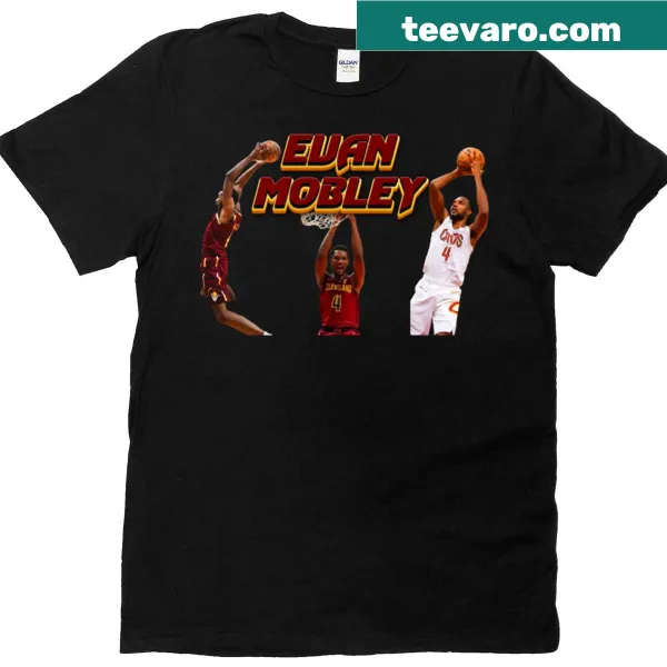 Supportive Evan Mobley fandom T-shirt with bold text