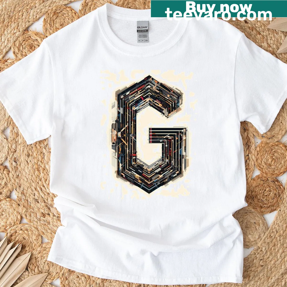 Abstract design celebrating Green Bay Packers champions. — on a men's t-shirt