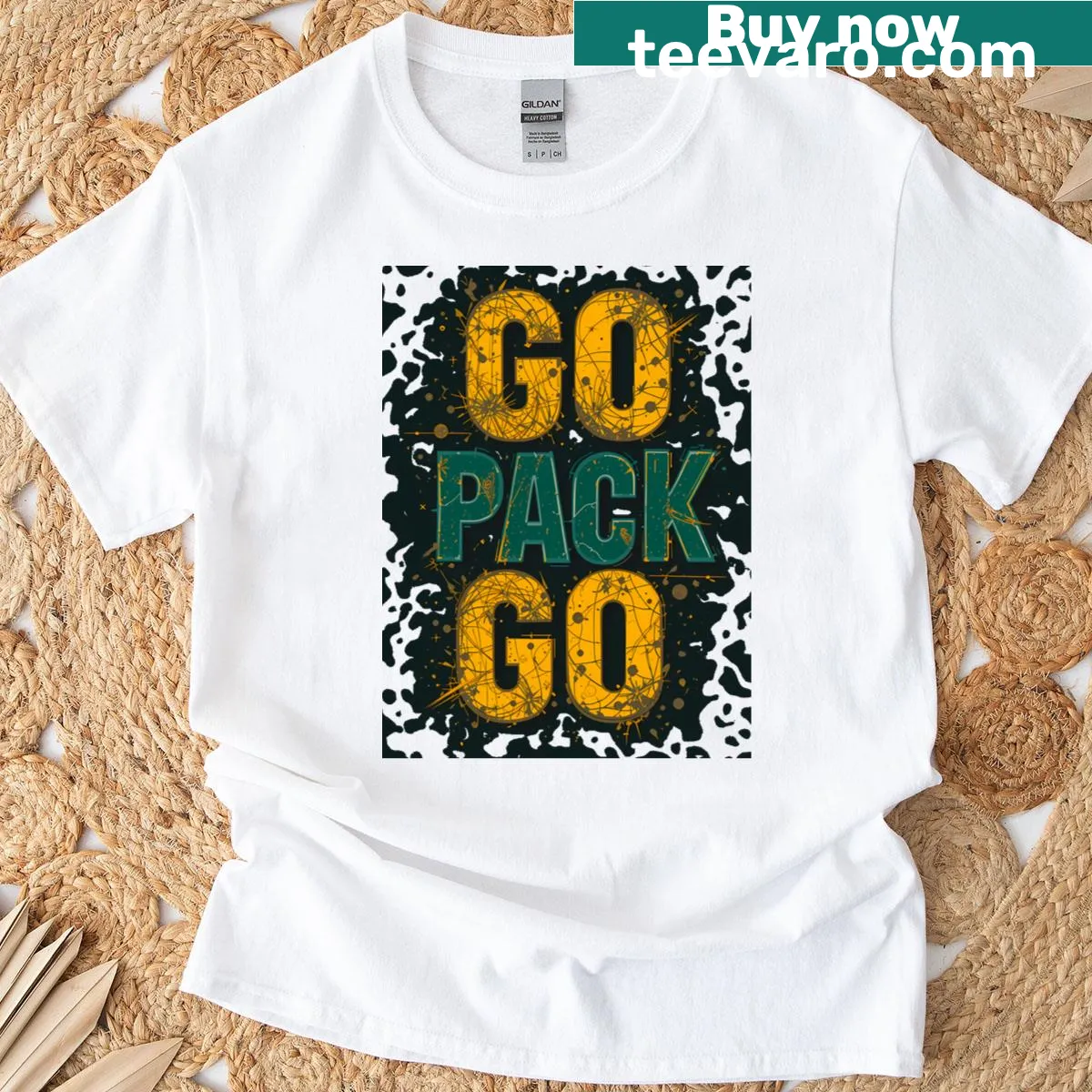 Art-inspired T-shirt for Green Bay Packers fans — on a men's t-shirt