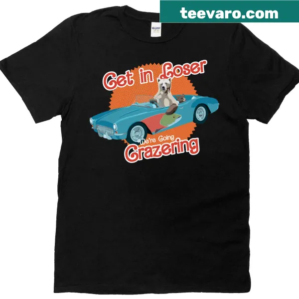 Typographic t-shirt featuring the word 'grazering' in modern script