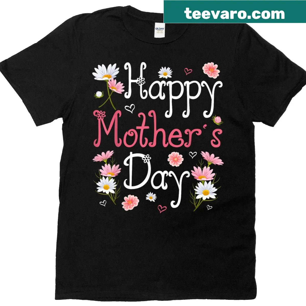 Floral t-shirt design celebrating mothers and grandmas for Mother's Day — on a men's t-shirt