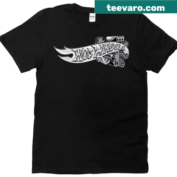 Minimalist T-shirt featuring the Hot Wheels engine logo