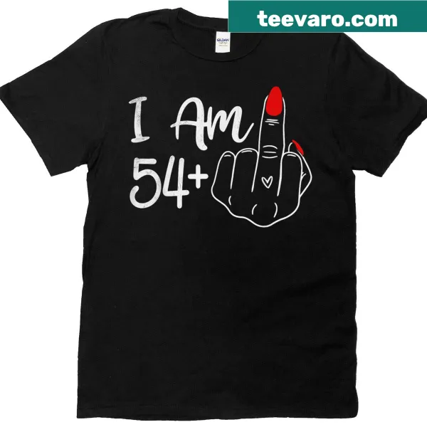 Funny 55th birthday shirt with middle finger and humorous text