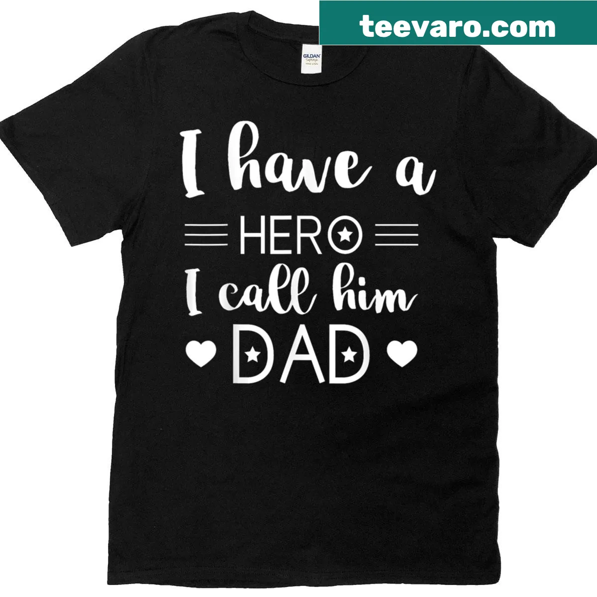 Kid's T-shirt celebrating Dad as a hero — on a men's t-shirt