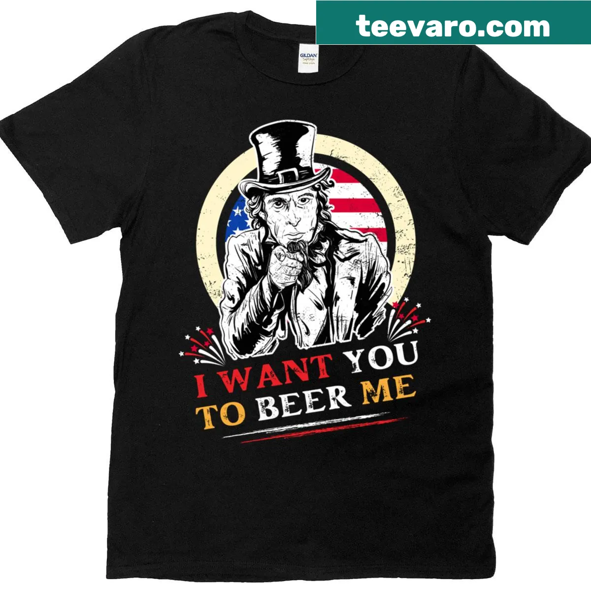 Text-based shirt with a humorous Lincoln beer slogan — on a men's t-shirt