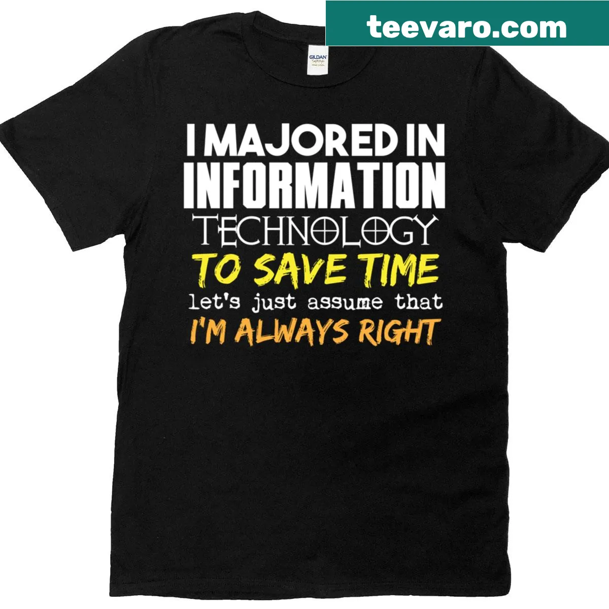 IT major T-shirt with tech-themed design for students — on a men's t-shirt