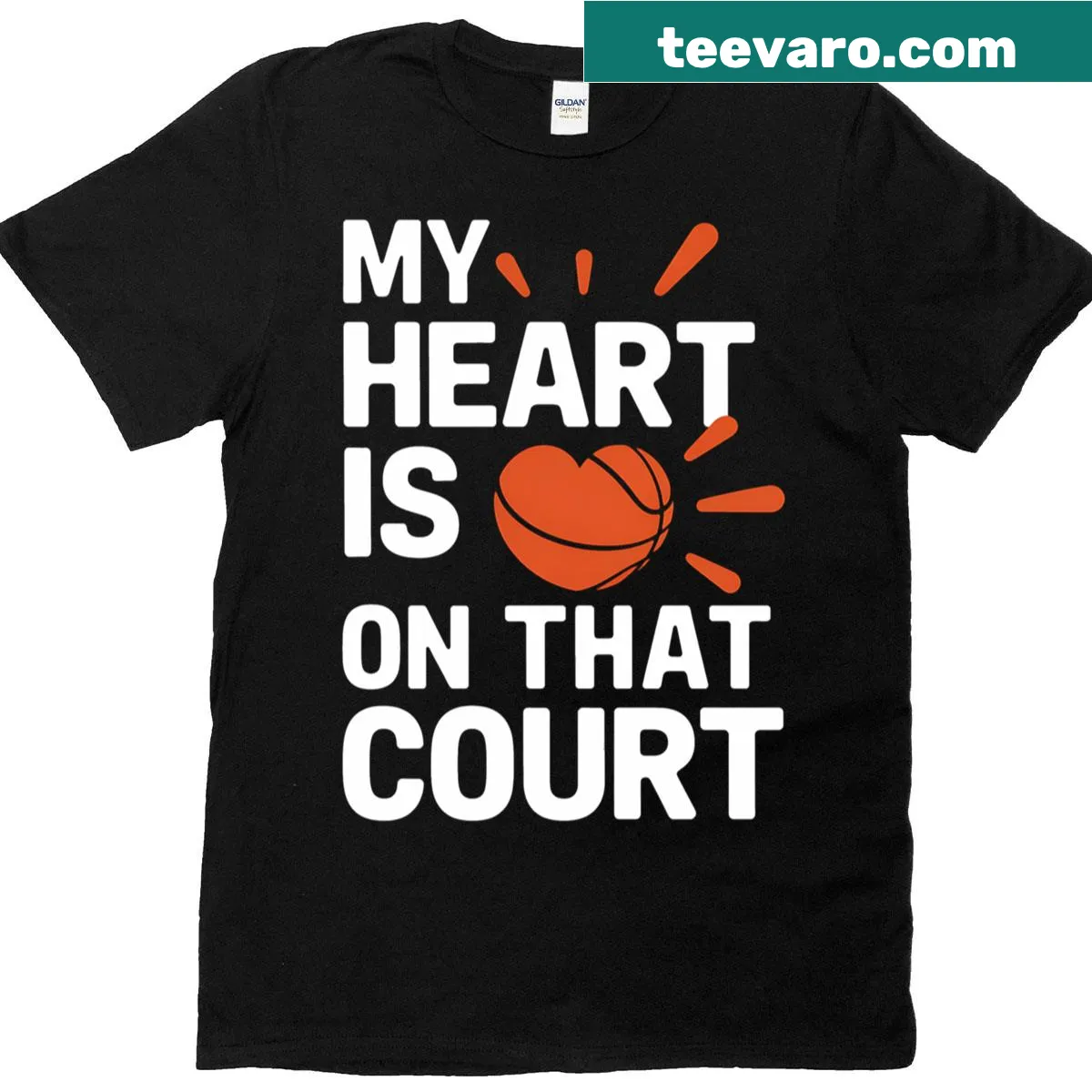 Basketball passion T-shirt with intense court-themed graphic — on a men's t-shirt