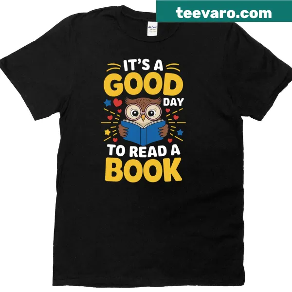Owl reading a book illustration on a humorous t-shirt