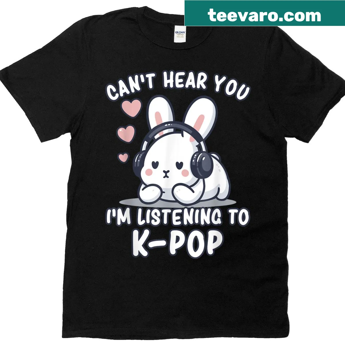 Cute K-pop themed graphic T-shirt with playful text — on a men's t-shirt