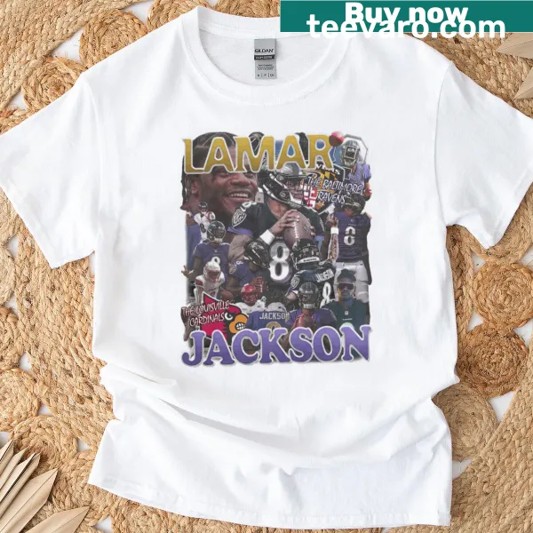 Vintage style Lamar Jackson T-shirt with a distressed design