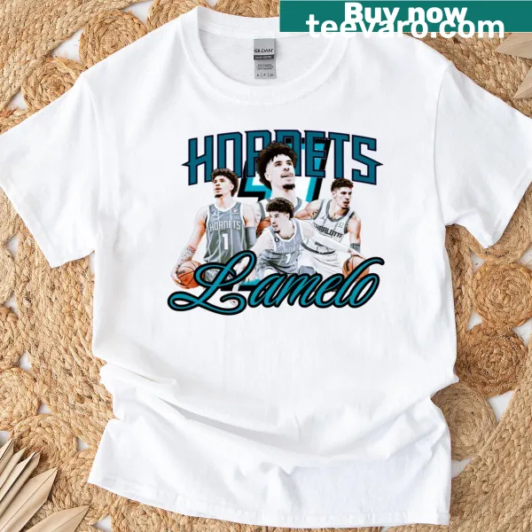 Lamelo Ball T-shirt with action illustration of the player