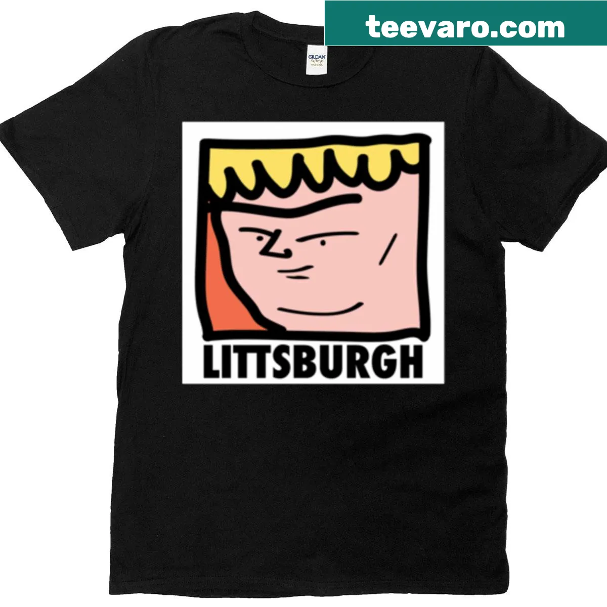 Vintage-style t-shirt featuring 'Littsburgh' text — on a men's t-shirt
