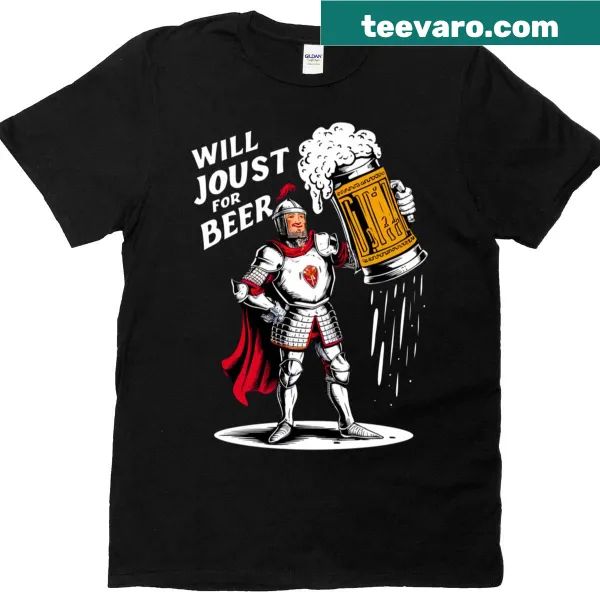T-shirt featuring a knight jousting theme for Renaissance festivals.