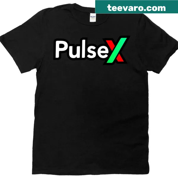 T-shirt featuring Pulsex cryptocurrency logo