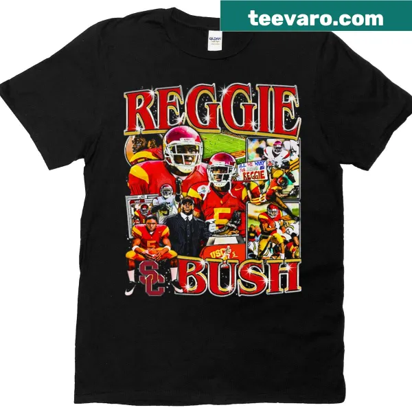 Vintage Reggie Bush college football tee with a retro graphic