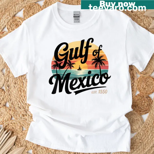 Patriotic beach life t-shirt with retro Gulf of Mexico design