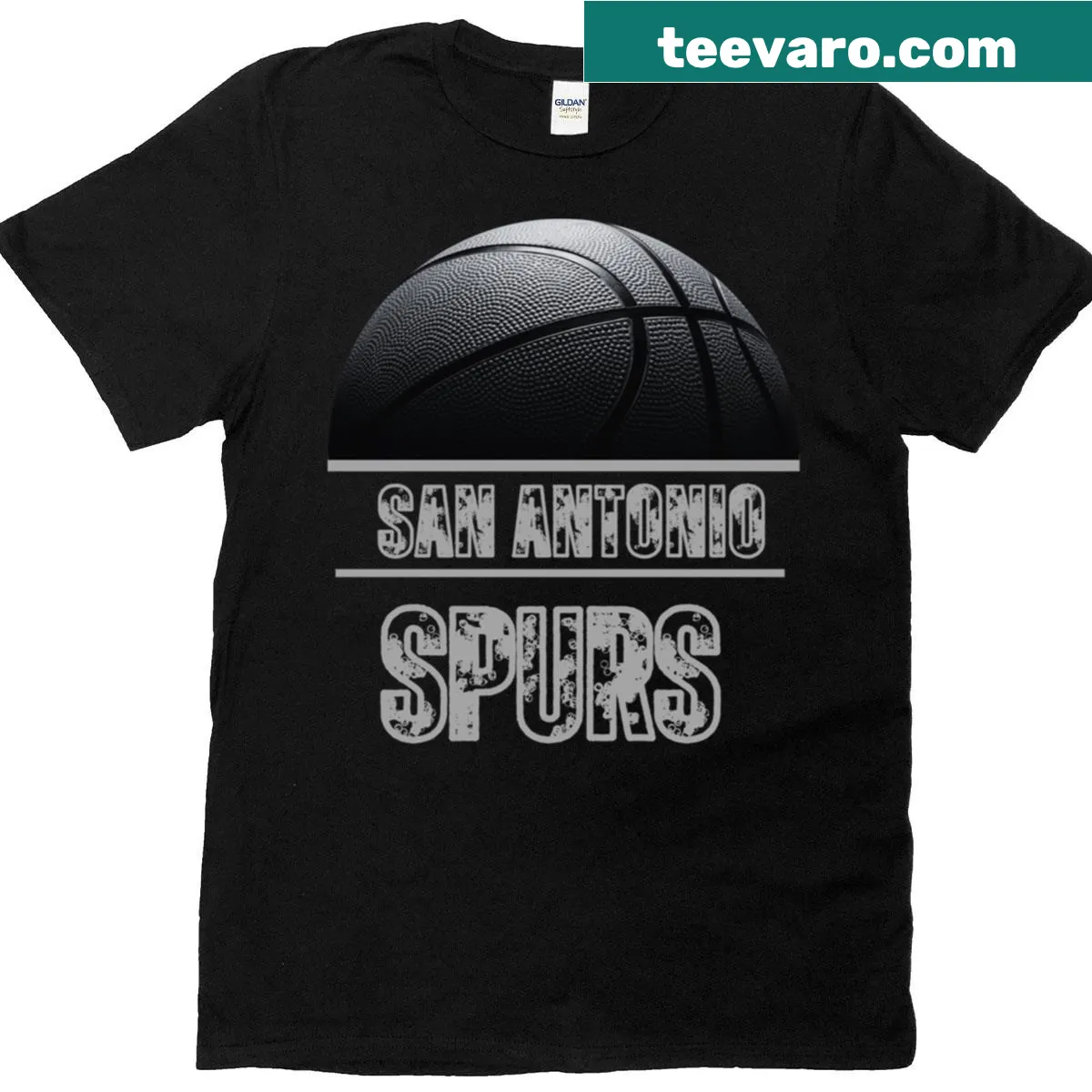 San Antonio Spurs Basketball Club T-shirt with bold team logo — on a men's t-shirt