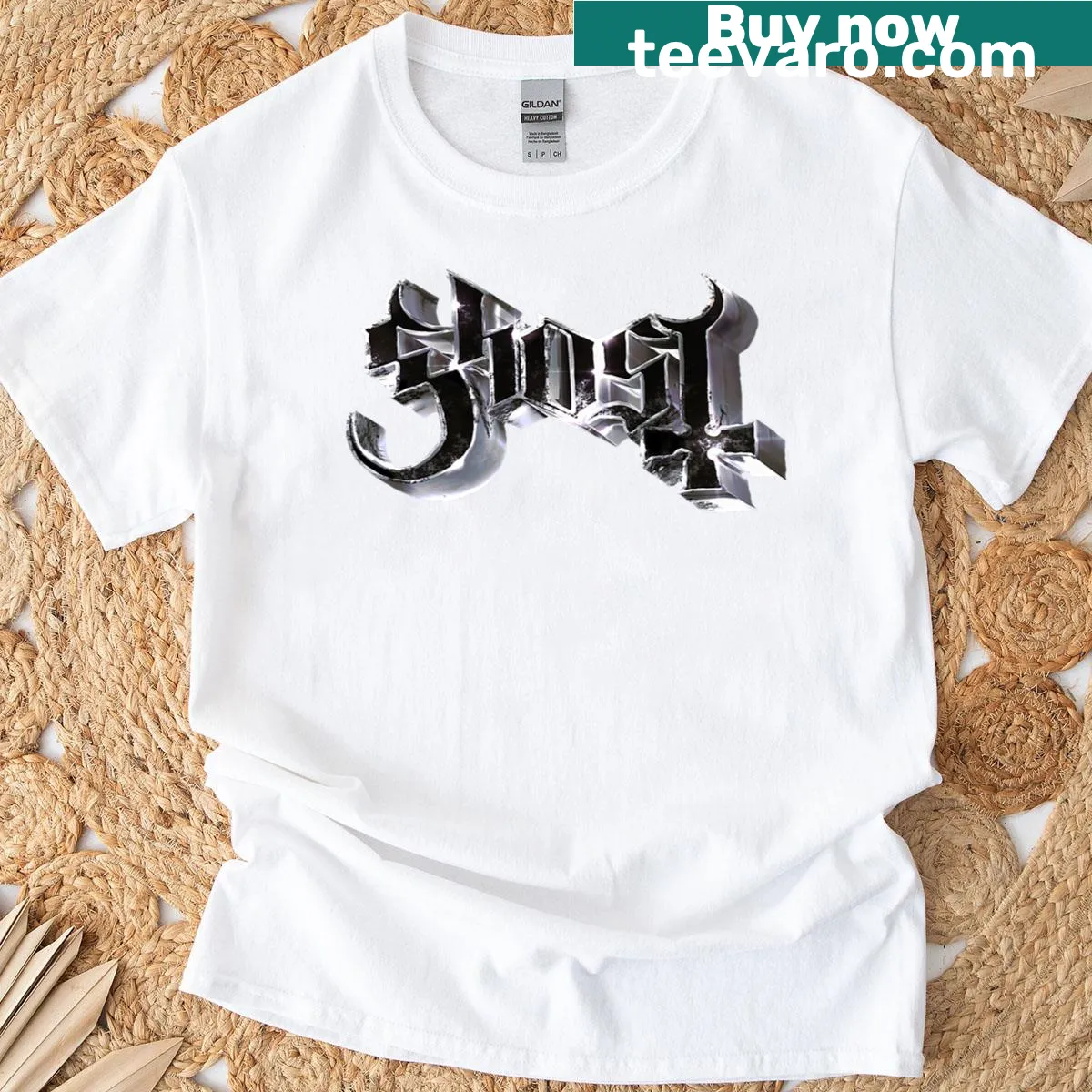 Edgy T-shirt featuring a modern Skeleta chrome logo design — on a men's t-shirt