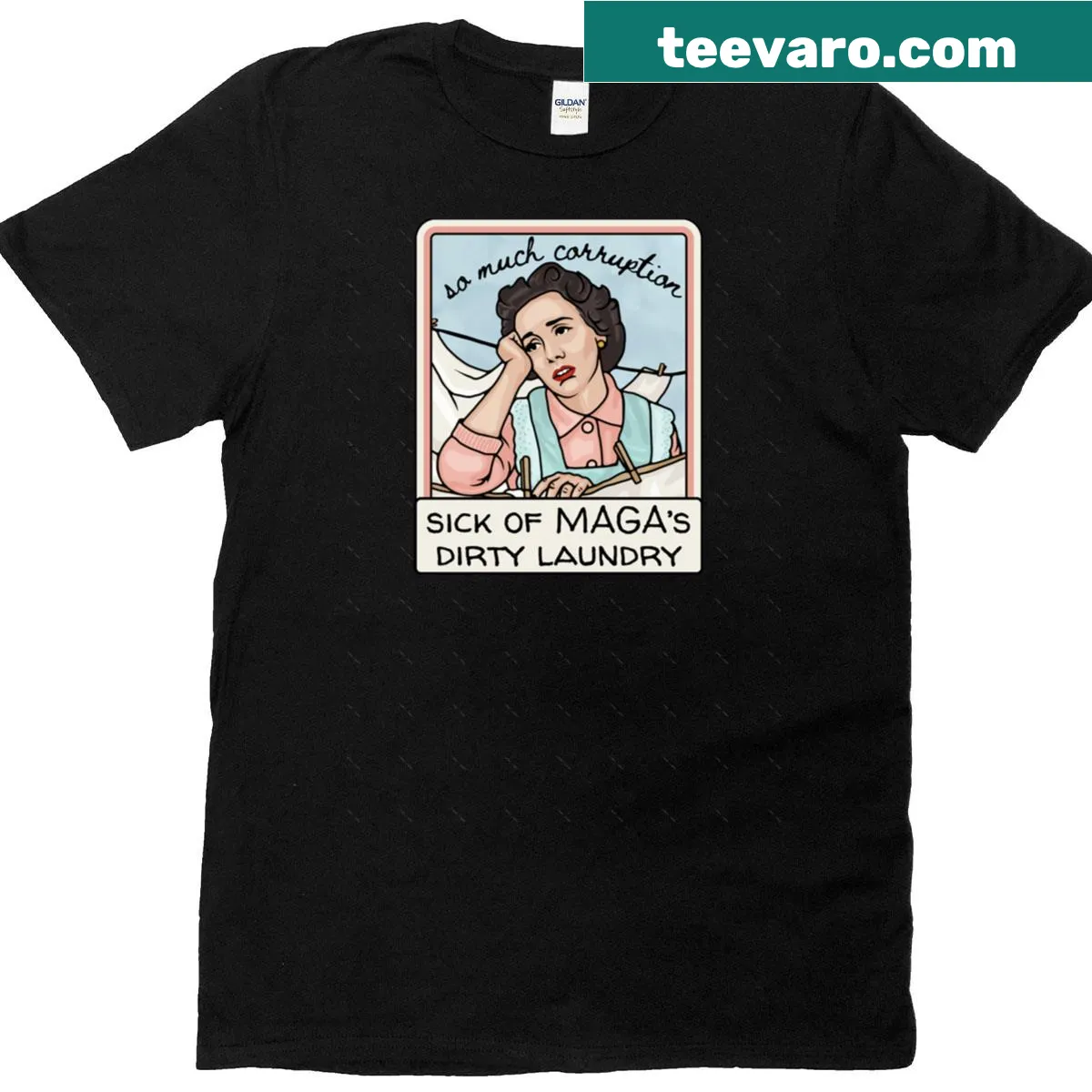 Oversized t-shirt with a sarcastic political saying — on a men's t-shirt