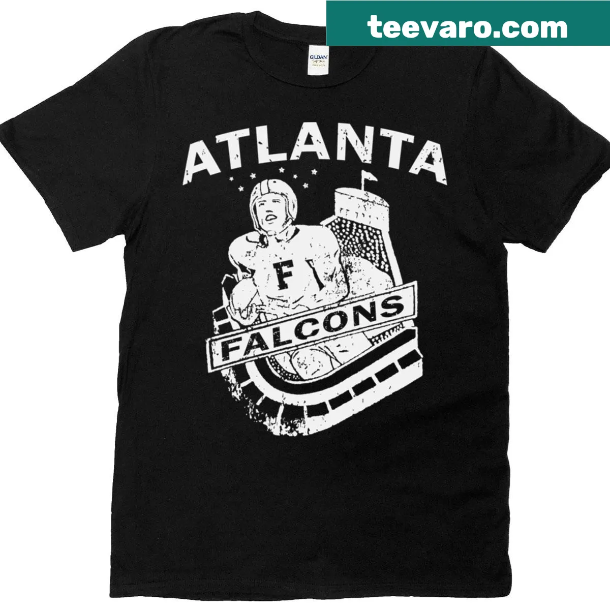 Vintage distressed Atlanta Falcons T-shirt with classic emblem — on a men's t-shirt
