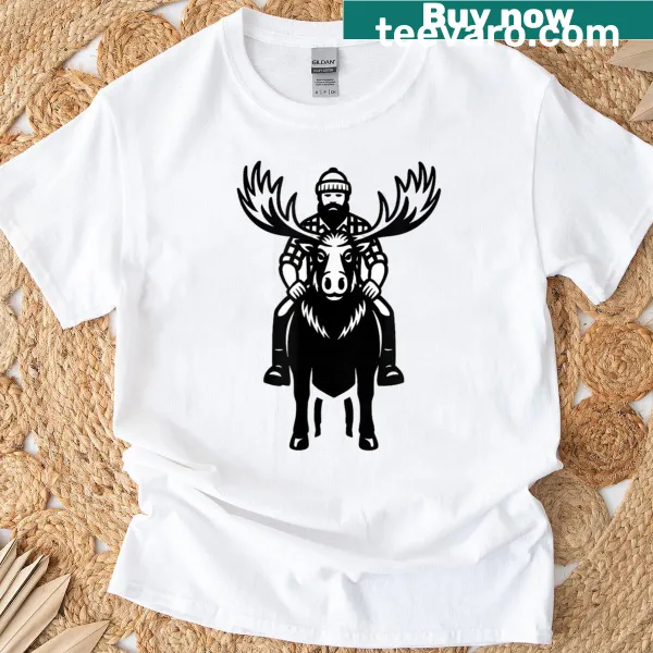Vintage-style t-shirt featuring an illustrated moose design