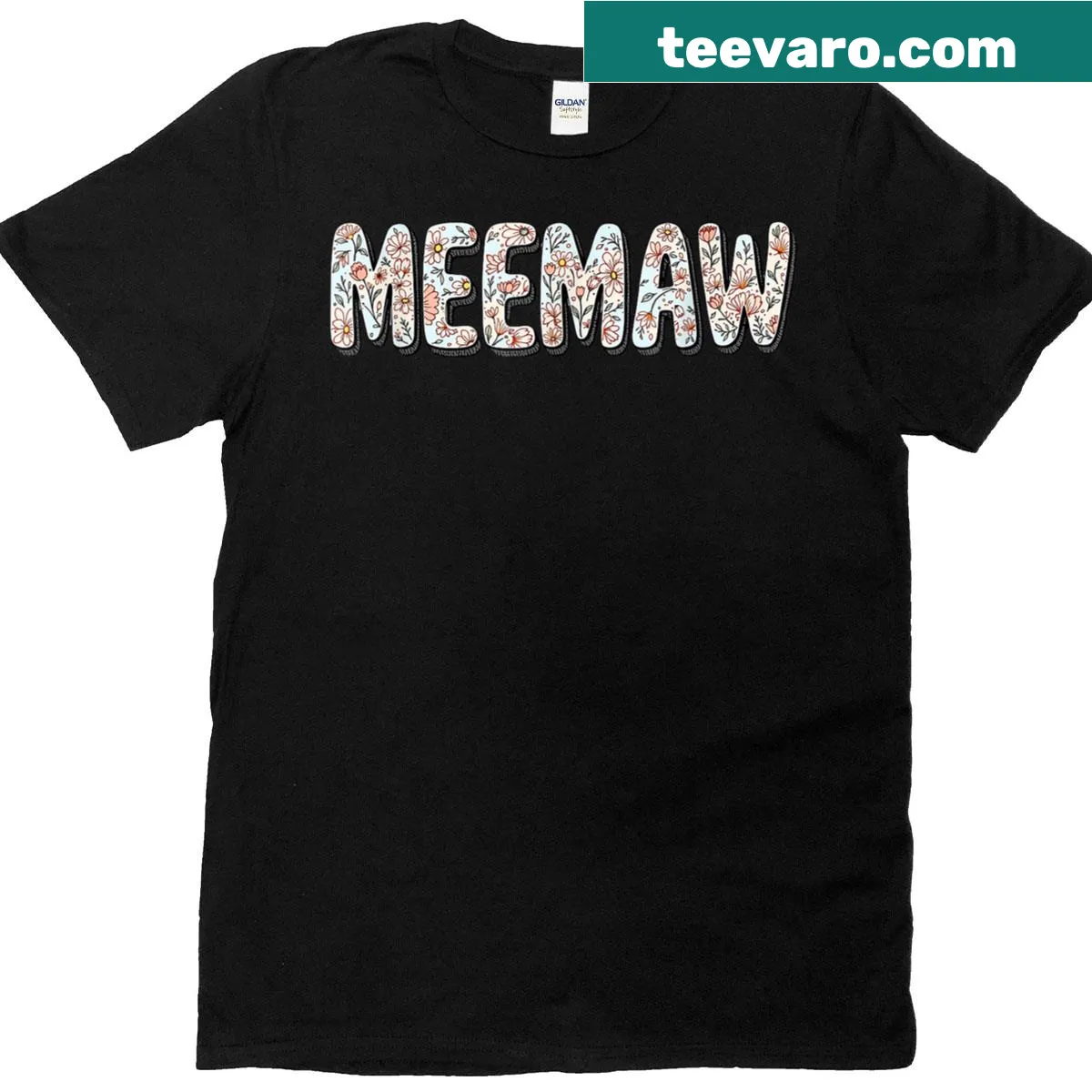 Floral Wildflowers Meemaw T-shirt celebrating grandmothers — on a men's t-shirt