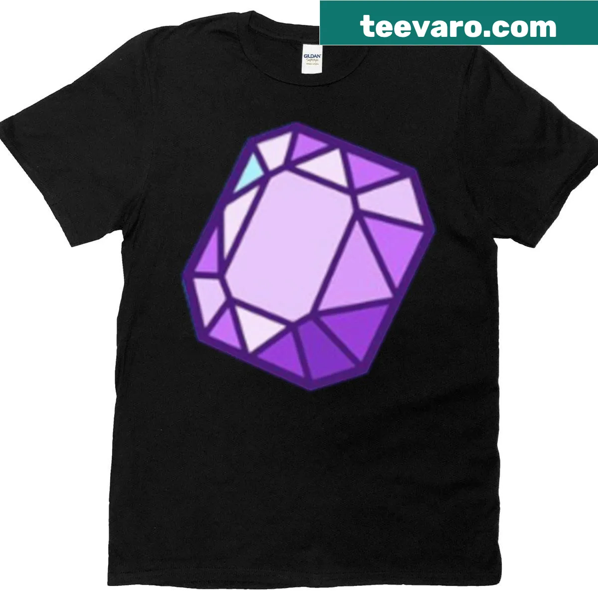 Amethyst T-shirt featuring abstract graphic design — on a men's t-shirt