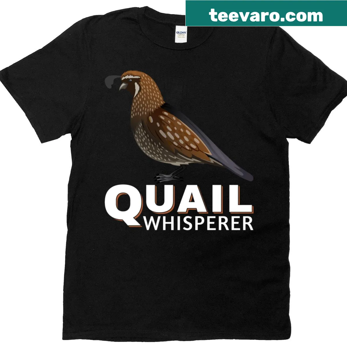 Bird-themed T-shirt featuring a beautiful quail design — on a men's t-shirt