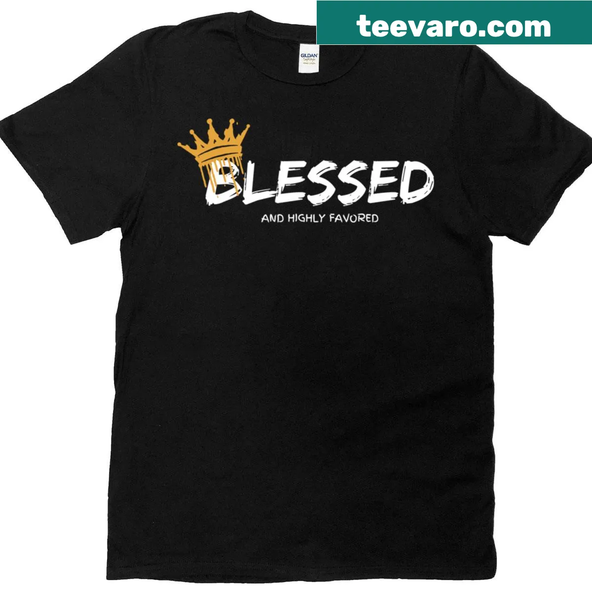 Oversized t-shirt with the inspirational phrase about being blessed — on a men's t-shirt