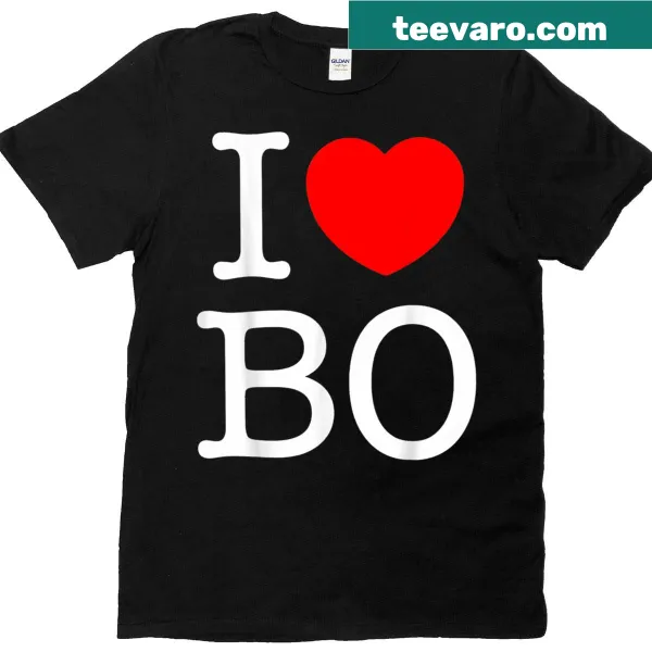 I Love Bo t-shirt featuring heart graphic for wrestling fans