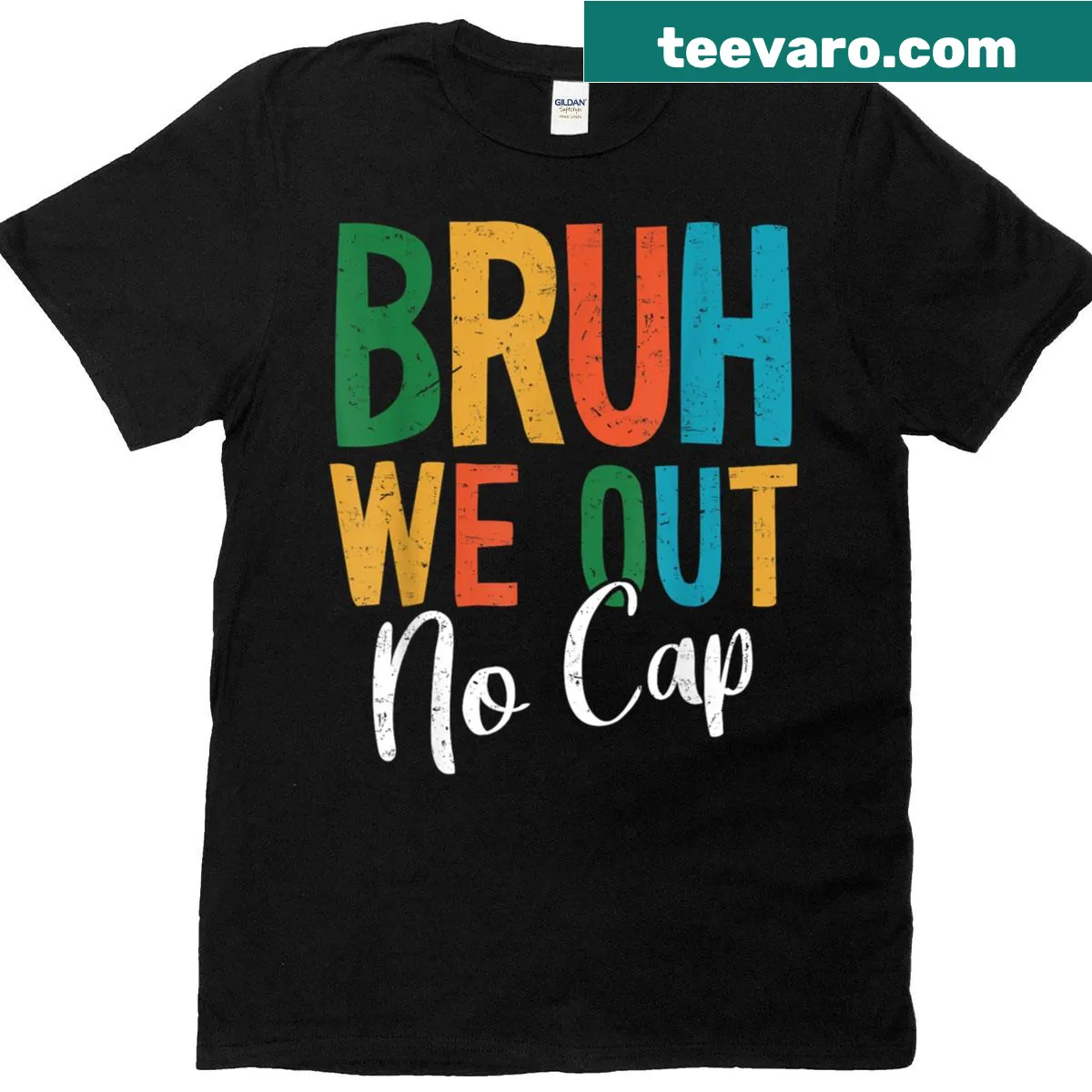 Funny graduation t-shirt with humorous phrase for last day of school — on a men's t-shirt