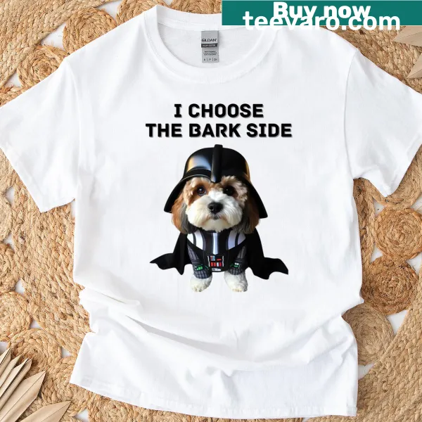 Cute T-shirt with 'I Choose The Bark Side' and dog silhouettes