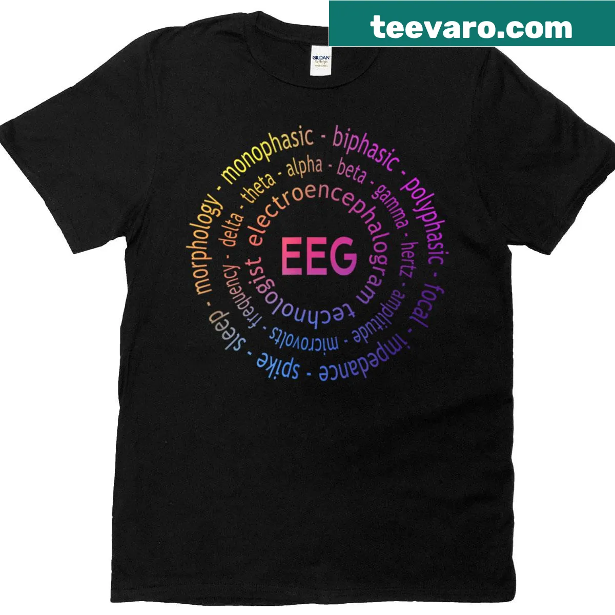 Appreciation t-shirt for Eeg professionals with playful typography — on a men's t-shirt