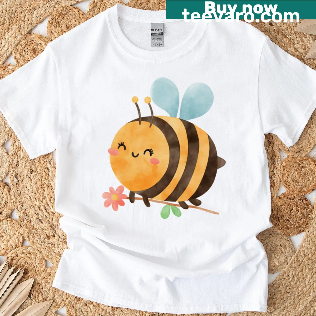 Adorable bee graphic on a t-shirt — on a men's t-shirt