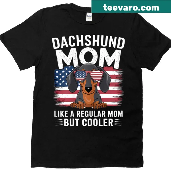 Charming Dachshund Mom-themed T-shirt celebrating dog mom life.