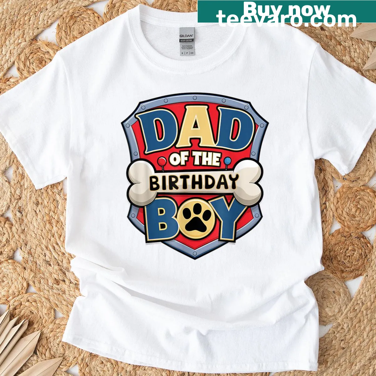 Dad birthday t-shirt for the birthday boy with dog lover theme — on a men's t-shirt