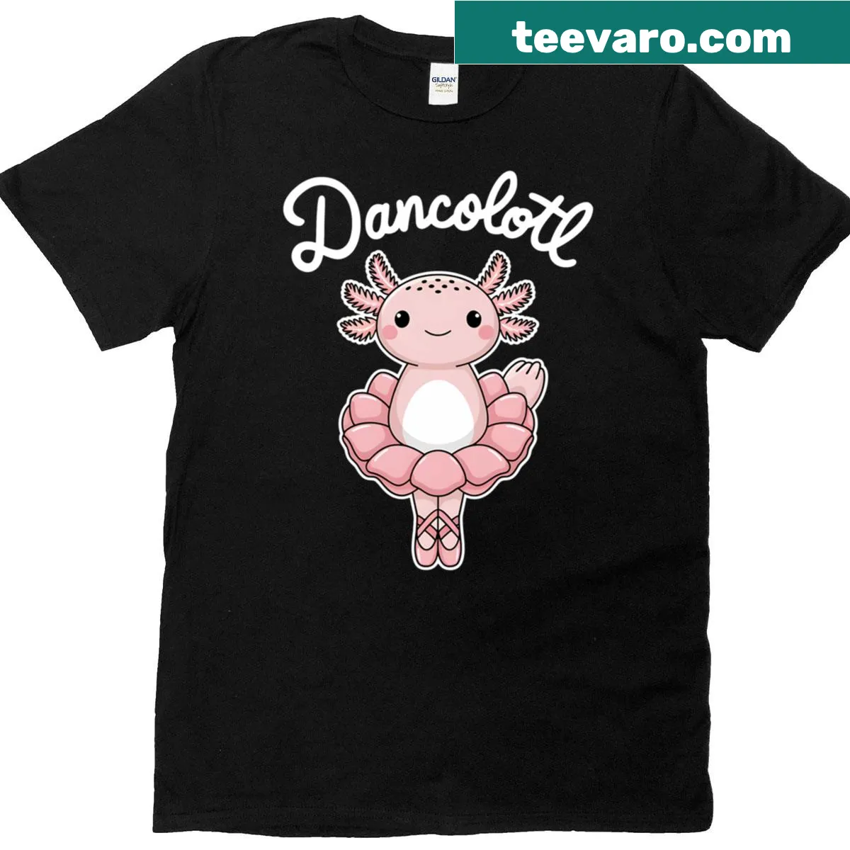 Sarcastic tee with axolotl dancing design and humorous text — on a men's t-shirt
