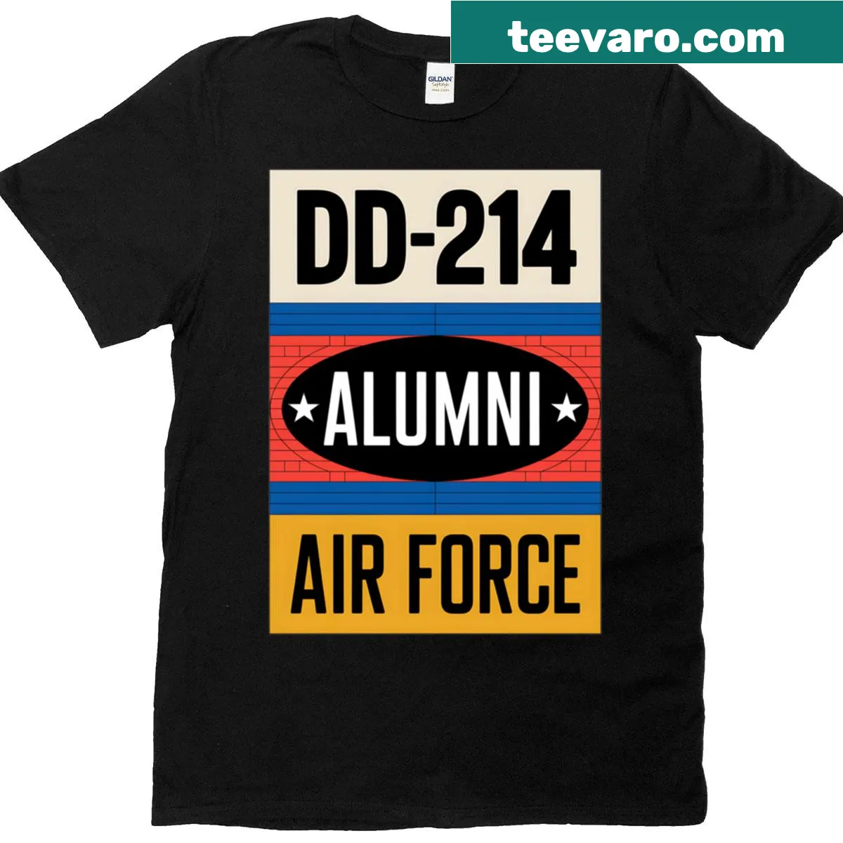 Air Force Dd-214 Alumni Veteran T-shirt with bold text — on a men's t-shirt
