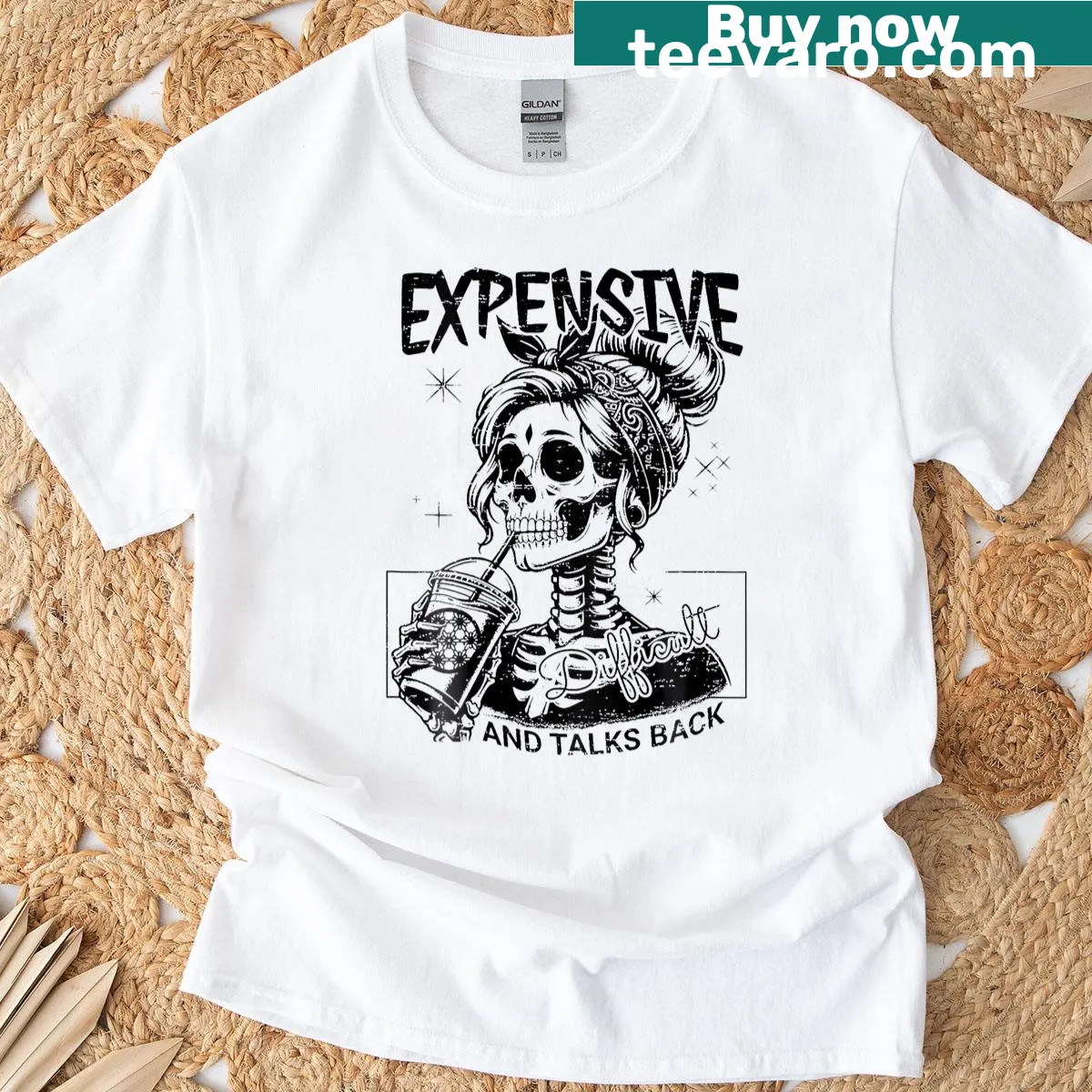 Skeleton mom t-shirt with humorous saying for Mother's Day — on a men's t-shirt