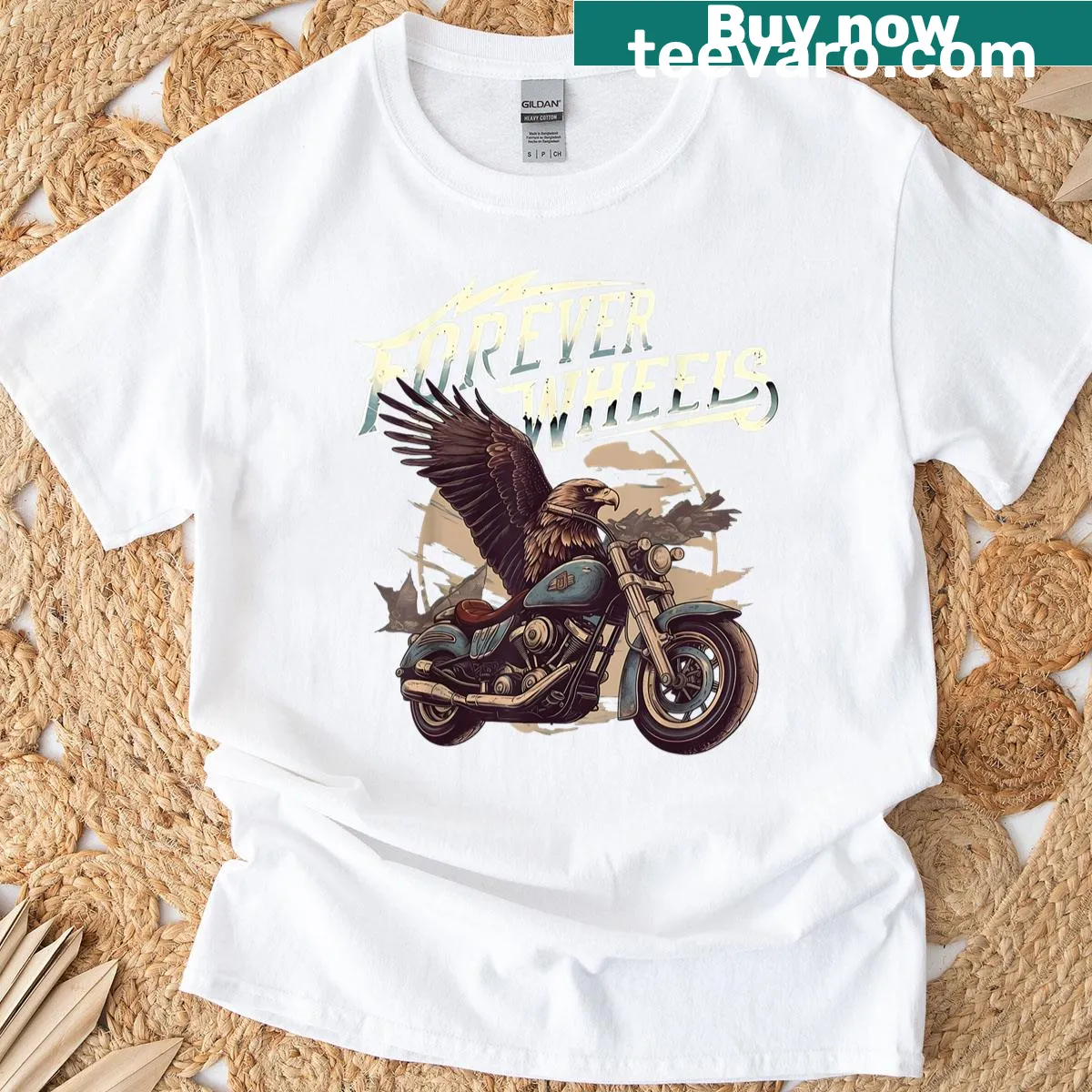 Retro biker t-shirt for motorcycle enthusiasts — on a men's t-shirt