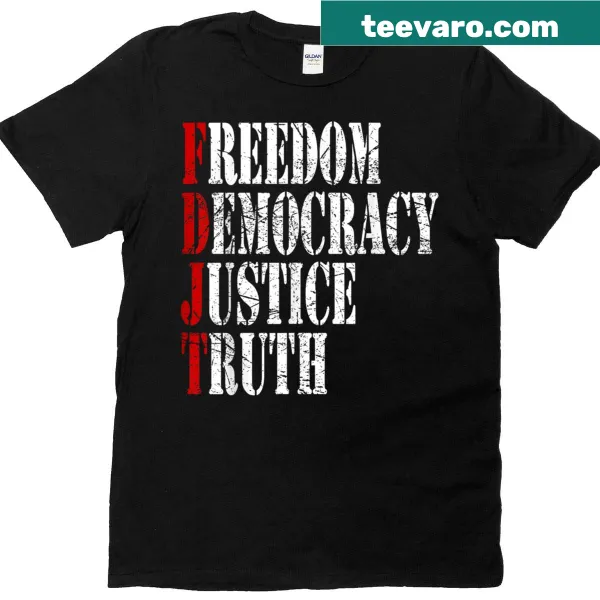 Vintage patriotic design with values of Freedom, Democracy, Justice, Truth