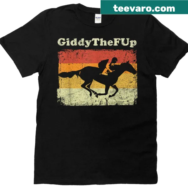 Vintage-style horse racing t-shirt with humorous text