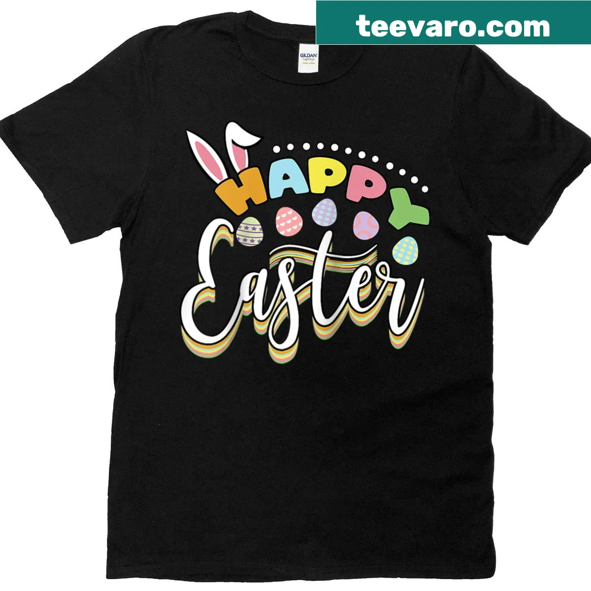Funny bunny ear design on a raglan baseball tee for Easter — on a men's t-shirt